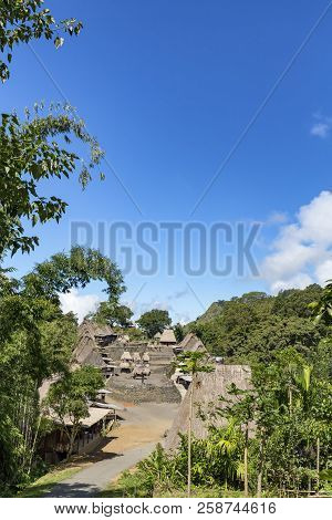 Portrait View Of The Entrance To The Bena Traditional Village In East Nusa Tenggara, Indonesia.
