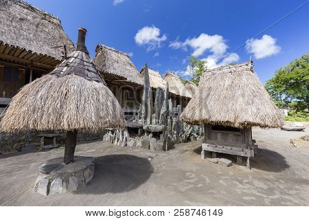 Various Traditional Structures In The Bena Traditional Village In Flores, Indonesia.