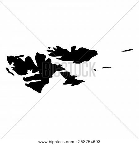 Svalbard Islands - Solid Black Silhouette Map Of Country Area. Simple Flat Vector Illustration