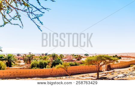 View On Oasis In The Sahara Desert Of Morocco