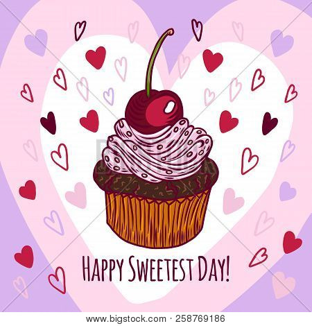 Happy Sweetest Day Concept Background. Hand Drawn Illustration Of Happy Sweetest Day Vector Concept 