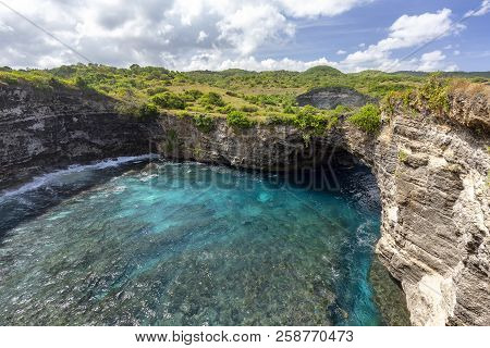 Beautiful Arch And Sunny Landscape At Broken Beach On Nusa Penida.
