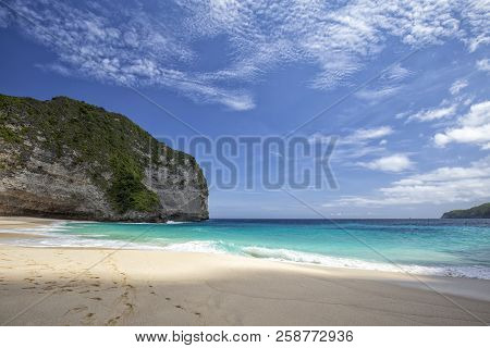 Kelingking Beach, A Small Quiet Beach In Nusa Penida.