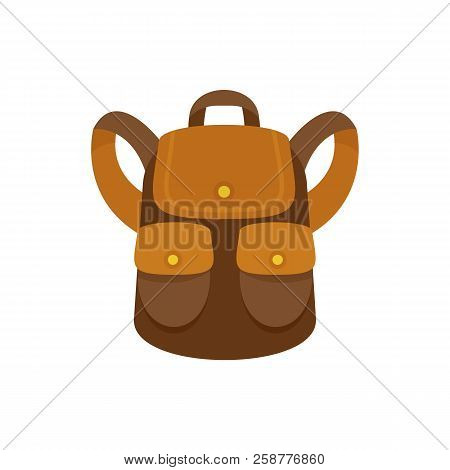 Forest Backpack Icon. Flat Illustration Of Forest Backpack Vector Icon For Web Design