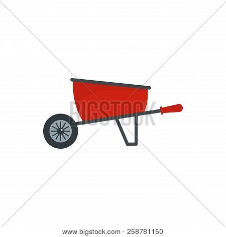 One Wheel Barrow Icon. Flat Illustration Of One Wheel Barrow Vector Icon For Web Design