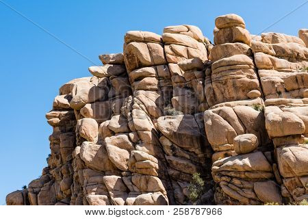 Granite Boulders In The Wonderland Of Rocks Area Along Willow Hole Trail In Joshua Tree National Par