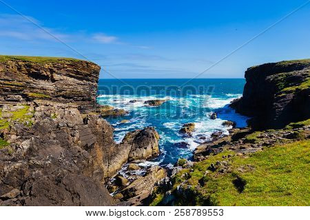 Yesnaby Cliffs - Coast Line Of Orkney Scotland