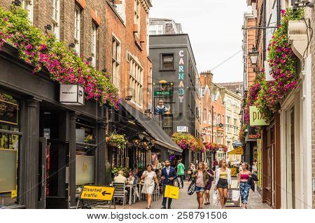 London. September 2018. A View Of Carnaby Street In Soho In London