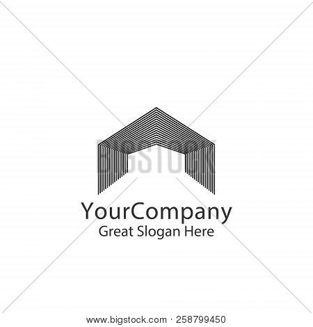 Entrance Door Logo For Home Or Real Estate. Abstract Letter A. Gate, Construction, Doorway Symbol. L