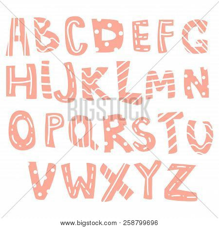 Hand-drawn Letters, English Alphabet For Children, Kids