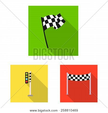 Vector Design Of Car And Rally Symbol. Set Of Car And Race Stock Vector Illustration.