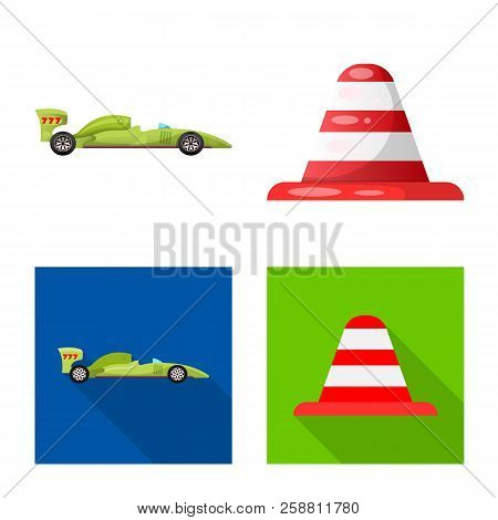 Vector Design Of Car And Rally Icon. Set Of Car And Race Vector Icon For Stock.