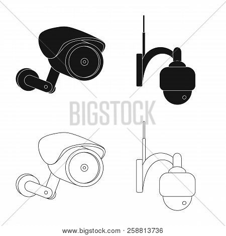 Vector Design Of Cctv And Camera Icon. Set Of Cctv And System Vector Icon For Stock.