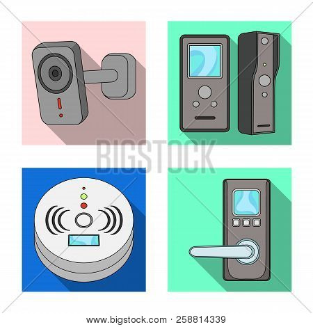 Isolated Object Of Cctv And Camera Sign. Set Of Cctv And System Stock Symbol For Web.