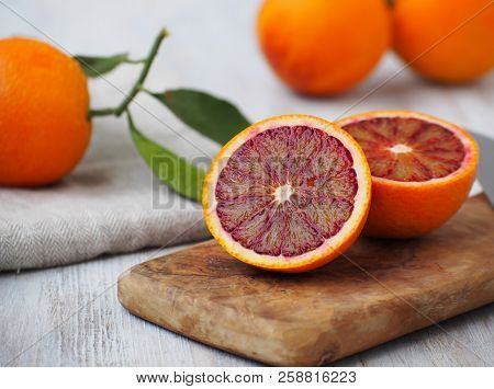 Red sicilian oranges. Healthy nattural food.  Spain.Valencia