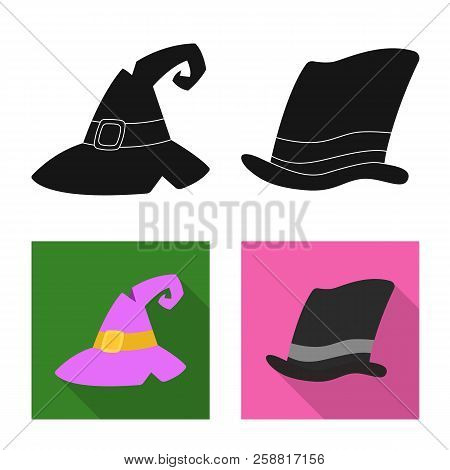 Vector Design Of Headgear And Cap Sign. Set Of Headgear And Accessory Stock Vector Illustration.