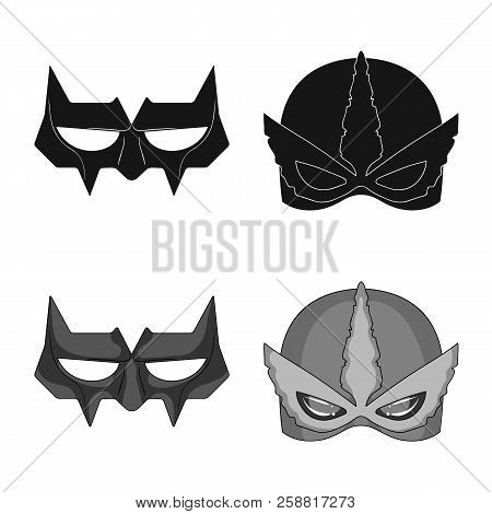 Vector Illustration Of Hero And Mask Icon. Set Of Hero And Superhero Vector Icon For Stock.