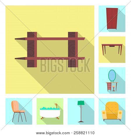 Isolated Object Of Furniture And Apartment Symbol. Collection Of Furniture And Home Stock Symbol For