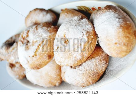 Homemade Baking. Sweet Donuts On The Plate