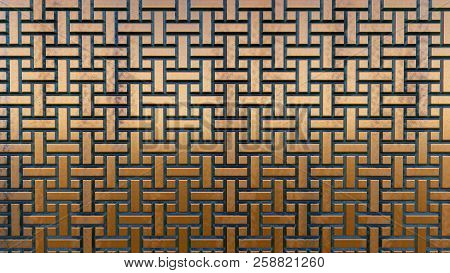 Geometric Shape Of Copper Background, 3d Rendering