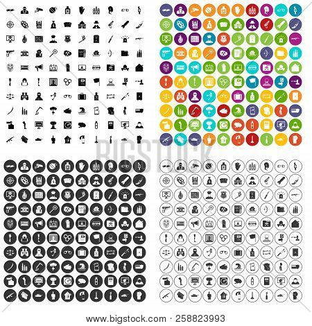 100 Violation Icons Set In 4 Variant For Any Web Design Isolated On White