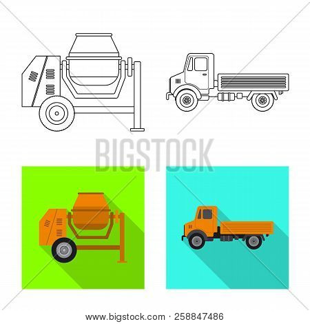 Vector Design Of Build And Construction Icon. Set Of Build And Machinery Vector Icon For Stock.