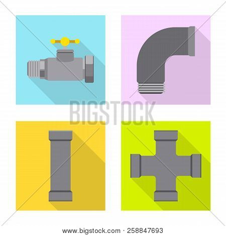 Vector Design Of Pipe And Tube Sign. Collection Of Pipe And Pipeline Stock Vector Illustration.