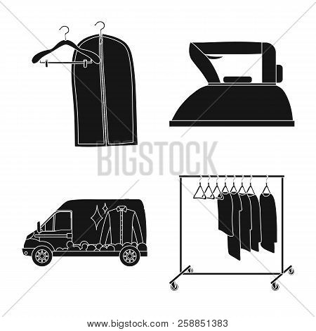Isolated Object Of Laundry And Clean Logo. Collection Of Laundry And Clothes Stock Symbol For Web.