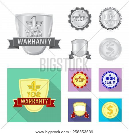 Vector Design Of Emblem And Badge Logo. Set Of Emblem And Sticker Vector Icon For Stock.