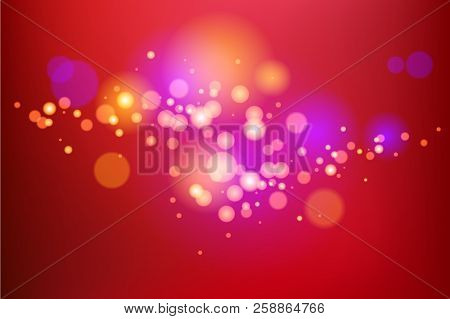 Blurred Abstract Holiday Backdrop With Lights. Festive Background For For Design Banner, Advertising