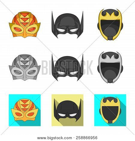 Vector Design Of Hero And Mask Icon. Collection Of Hero And Superhero Vector Icon For Stock.