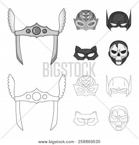 Vector Illustration Of Hero And Mask Icon. Set Of Hero And Superhero Vector Icon For Stock.