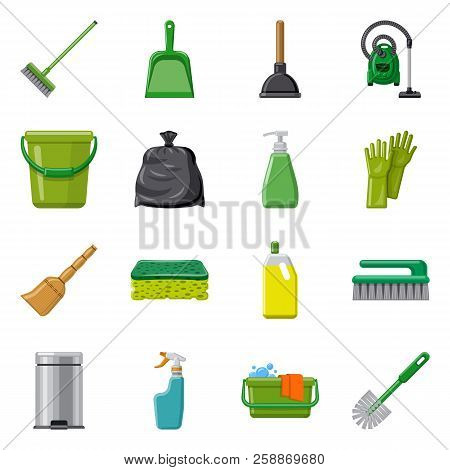 Vector Illustration Of Cleaning And Service Icon. Collection Of Cleaning And Household Vector Icon F