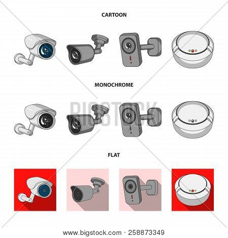 Isolated Object Of Cctv And Camera Sign. Collection Of Cctv And System Stock Symbol For Web.