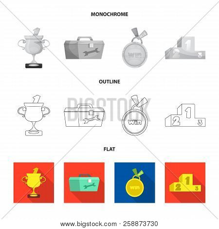 Vector Design Of Car And Rally Icon. Set Of Car And Race Vector Icon For Stock.