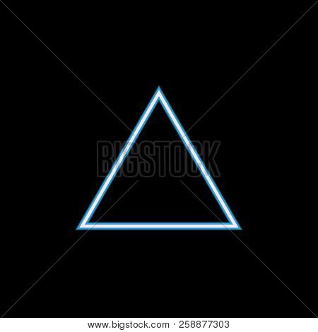 Equilateral Triangle Icon In Neon Style. One Of Geometric Figure Collection Icon Can Be Used For Ui,