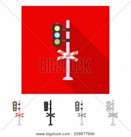 Vector Design Of Train And Station Icon. Set Of Train And Ticket Vector Icon For Stock.