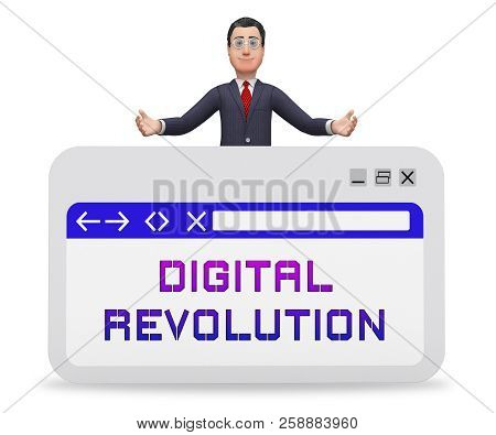 Digital Revolution Concept Futuristic Industry 3D Rendering
