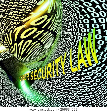 Cyber Security Law Digital Legislation 3D Rendering