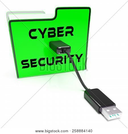 Cybersecurity Concept Digital Cyber Security 3D Rendering