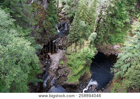 Plodda Falls Is A Waterfall 5 Km Southwest Of The Village Of Tomich, Near Glen Affric, In The Highla