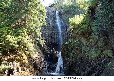 Plodda Falls Is A Waterfall 5 Km Southwest Of The Village Of Tomich, Near Glen Affric, In The Highla