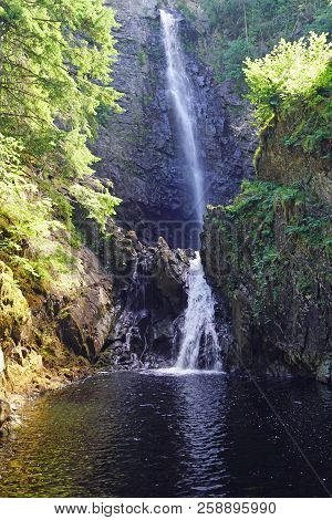 Plodda Falls Is A Waterfall 5 Km Southwest Of The Village Of Tomich, Near Glen Affric, In The Highla