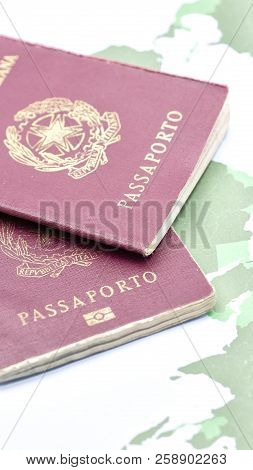 Blur And Passport In The World Map Background
