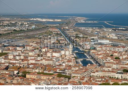 Aerial View Of Séte French City Of The Mediterranean Important Port