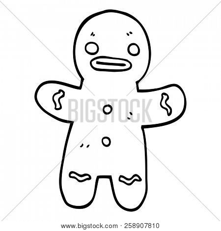 line drawing cartoon gingerbread man