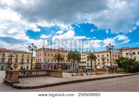 Italy Square In The City Of Sassari