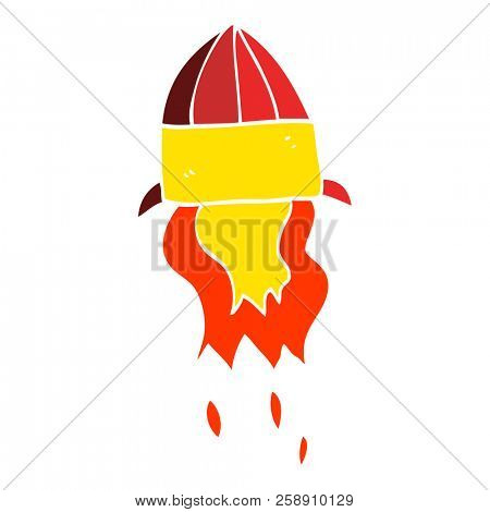 cartoon doodle rocket launch