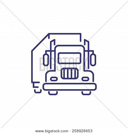 Truck Line Icon. Van, Trailer, Vehicle. Logistics Concept. Can Be Used For Topics Like Delivery, Bus