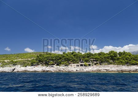 A Wide Angle View Of Destroyed Houses From The War Near Dubrovnik, Croatia.